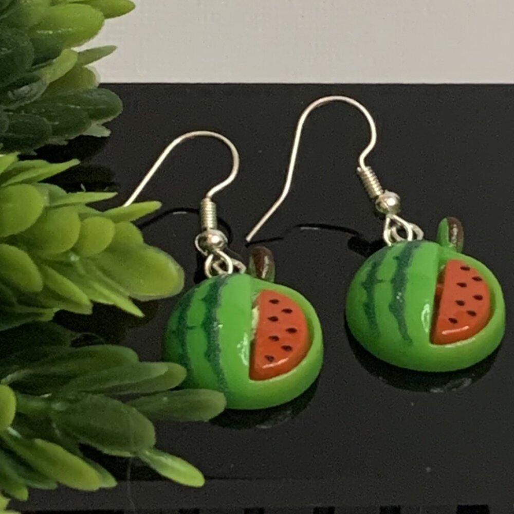 Watermelon Earring, Summer Earring, Funny Food Earring, Fruit Earring, Gift Idea